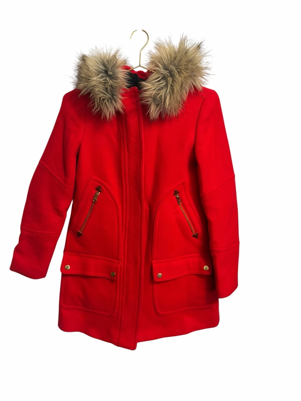 J. Crew Chateau Parka Italian Stadium Cloth Wool Coat Size 00